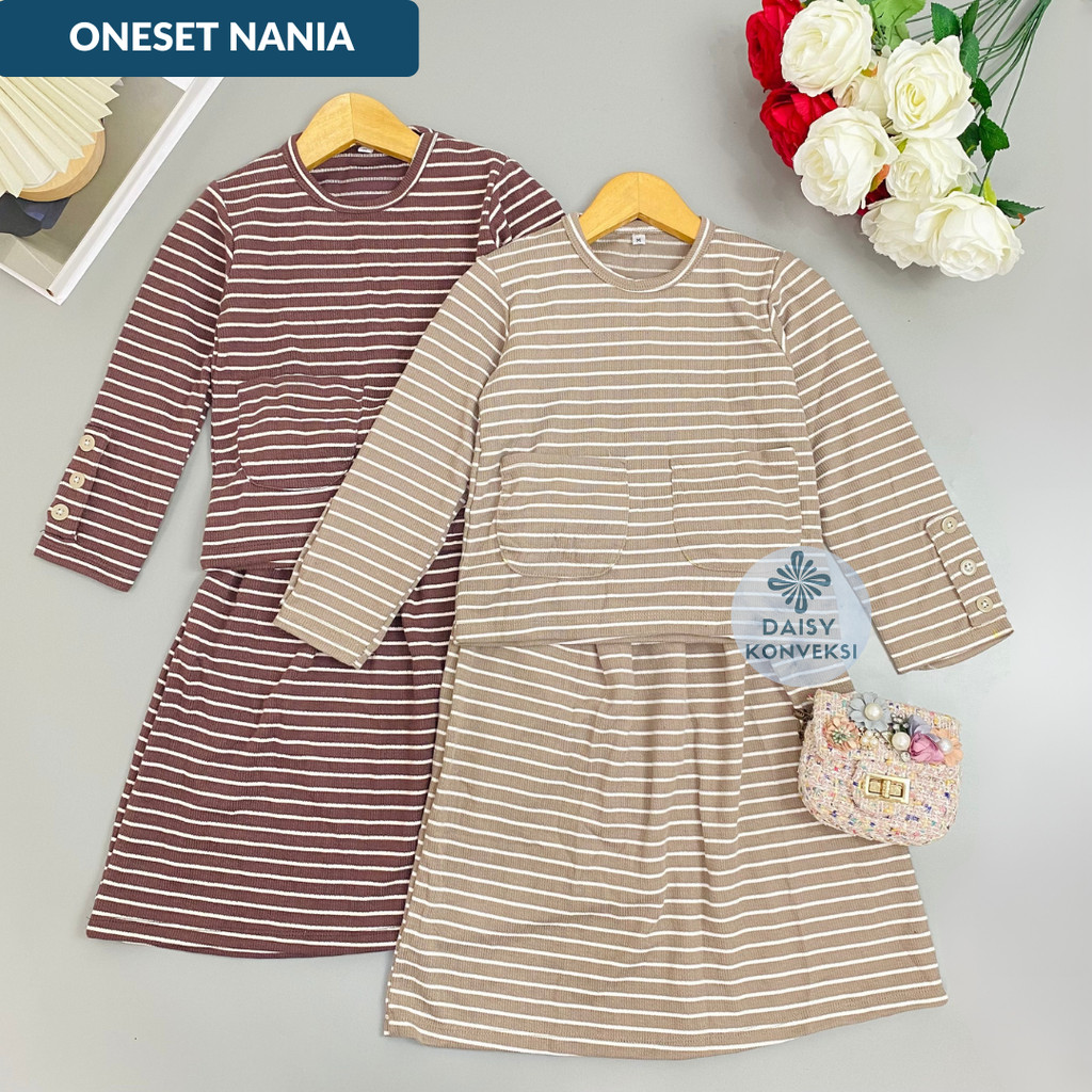 GK SETELAN NANIA BAHAN RIB ONE SET ROK ANAK PEREMPUAN 1-5 TAHUN
