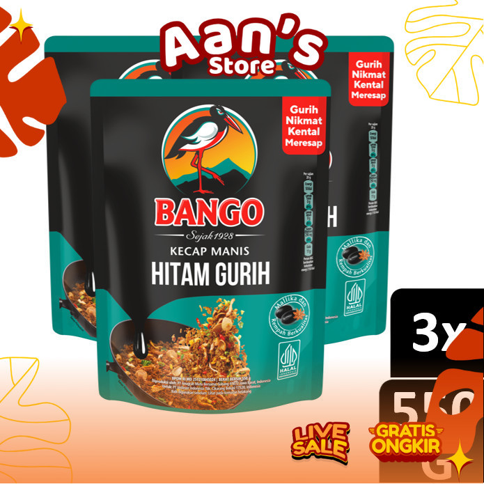 BANGO HITAM GURIH 550G | KECAP MANIS HITAM GURIH TRIPLEPACK