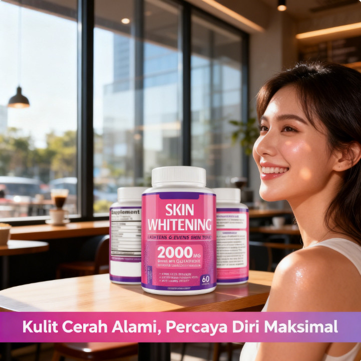 BeautyWhite Skin Whitening - Suplemen Glutathione 5000mg, Cerahkan Warna Kulit 60 Kapsul  CO802