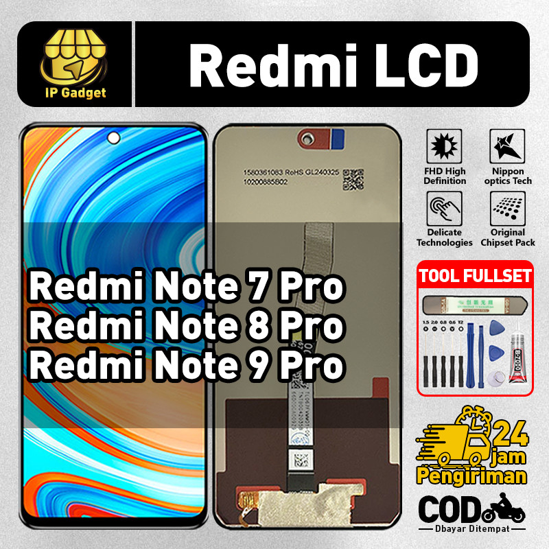 ORIGINAL LCD Redmi Note 7 Pro LCD Redmi Note 8 Pro / Note 9 Pro Fullset ORI HP Asli Touchscreen Laya