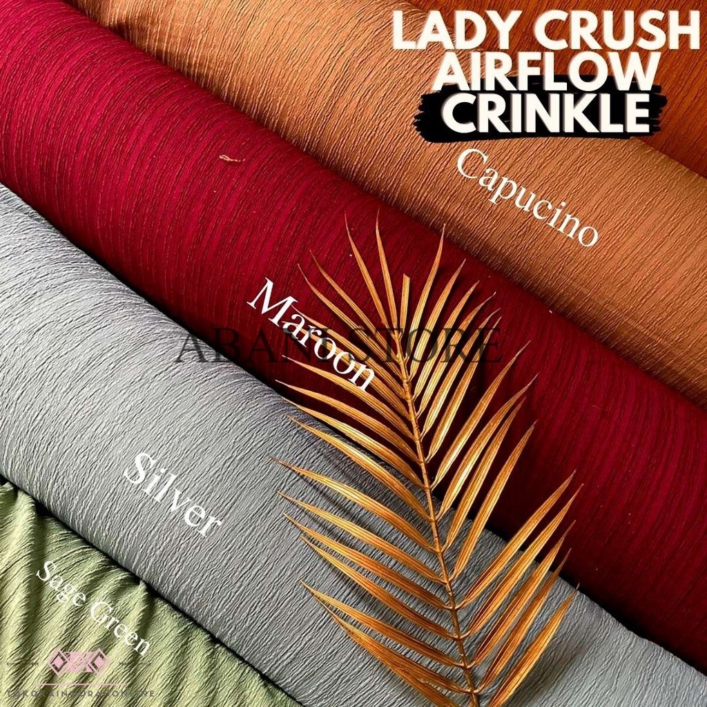 Kain Cey Airflow LADY CRUSH Ultra Crinkle Premium Original SUPER Stretch 100% Grade A Salur Kerut AB