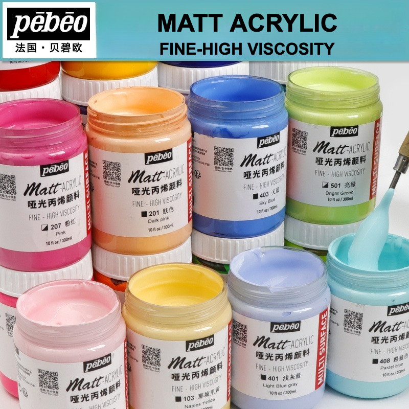 PEBEO Matt Color Acrylic Paint 300ml Bottled Fine High Viscosity Non-reflective Paint Student Artist