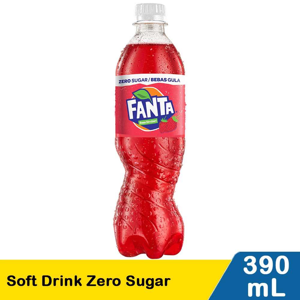 FANTA SOFT DRINK ZERO SUGAR STRAWBERRY 390mL