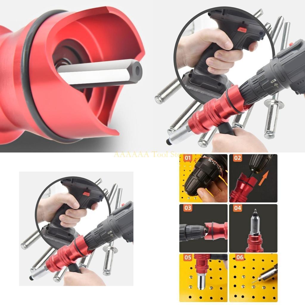 A2BE Rivet Nut Drill Adapter Rivet s Tool Air Riveter Cordless Adapter Electric