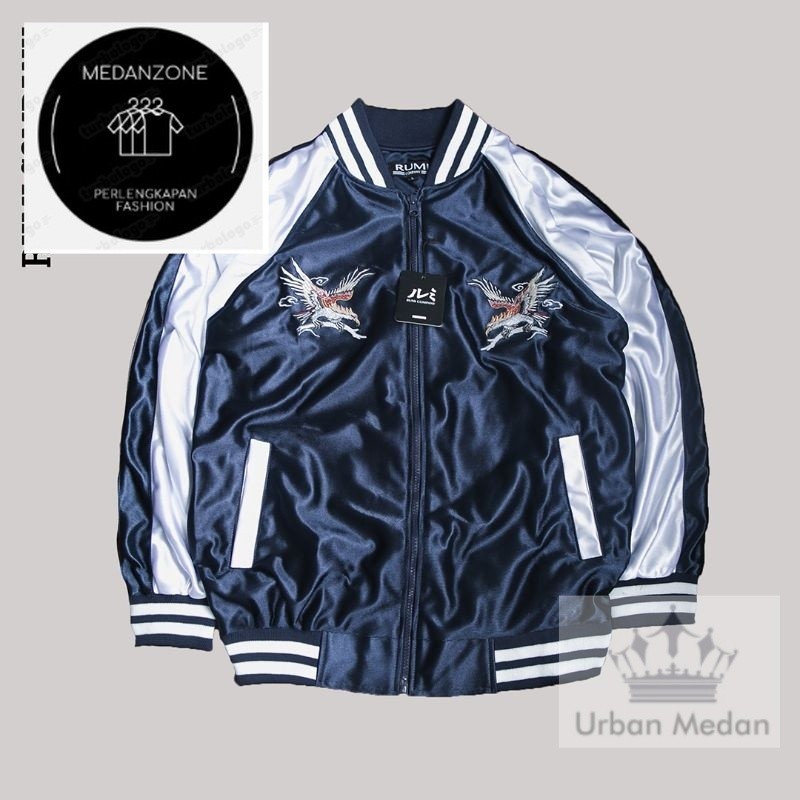 Jaket Sukajan Murayama - Eagle Japan - Biru Putih
