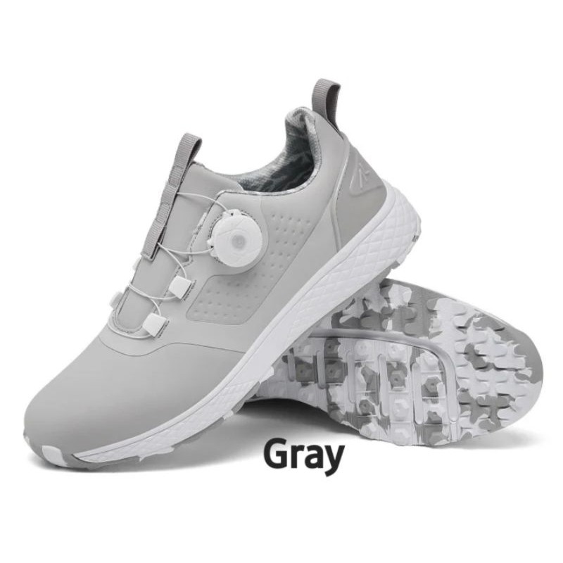 Sepatu Golf Tali BOA Pria Wanita Shoes Golf Waterproof X19 Sepatu Fashion Grey