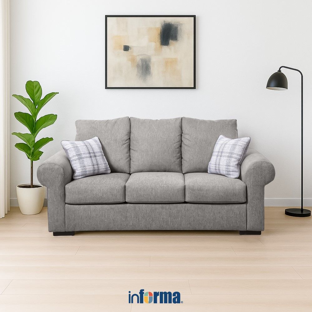 Informa Ashley Dolce Sofa Fabric 3 Seater - Cokelat Muda