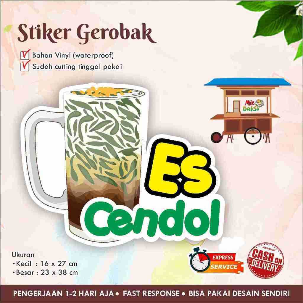 Sticker Kaca Gerobak Vinyl Es Cendol 2 Ukuran