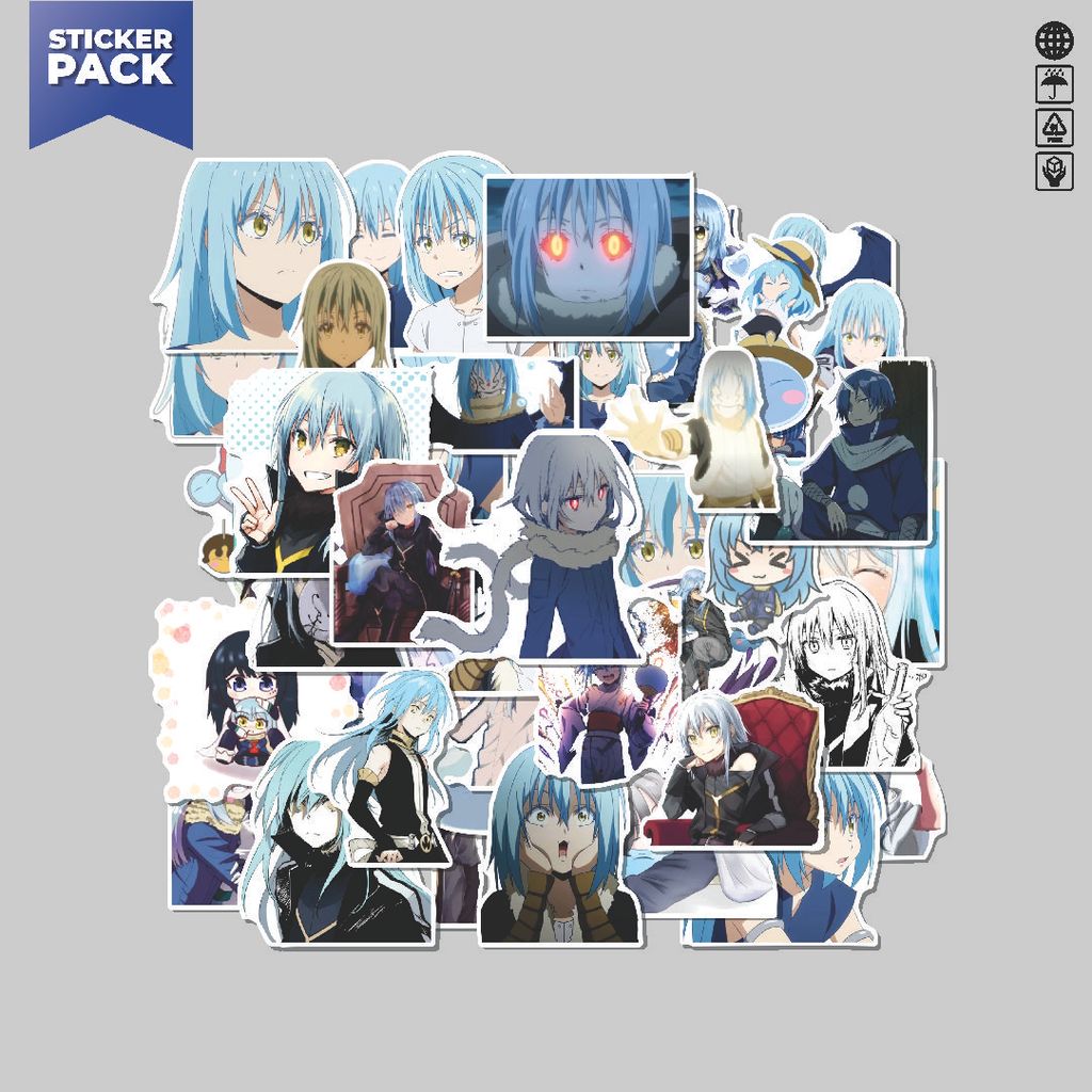 [100PCS]Stiker Pack Stiker Rimuru Tempest Aesthetic Vinyl Anti Air Dekorasi Sticker Laptop Buku Jour