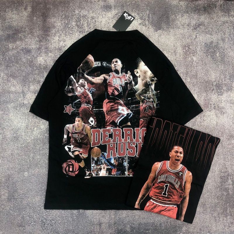 (LVR) Baju Kaos Oversize DERRICK ROSE - T Shirt Vintage Oversize Derrick Rose - Baju Kaos Pria Wanit