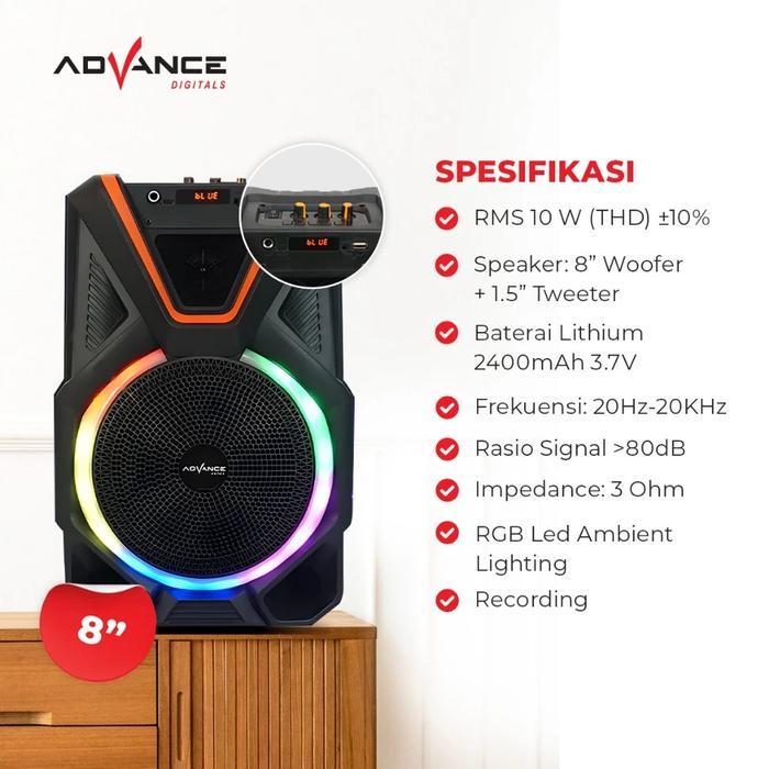 Advance KS821 Speaker Meeting Bluetooth Salon Aktif 8" Gratis 2 Microphone Wireless - 2 MICROPHONE