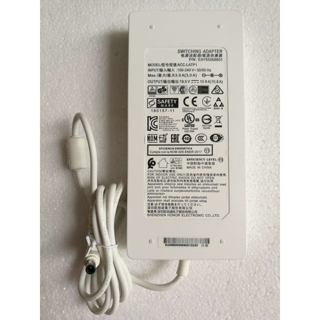 Original AC Adapter 210W 19.5V 10.8A Acc-LATP1 EAY65068604 for LG LED/LCD/TV 32BL95U 32UL950-W 32BL7