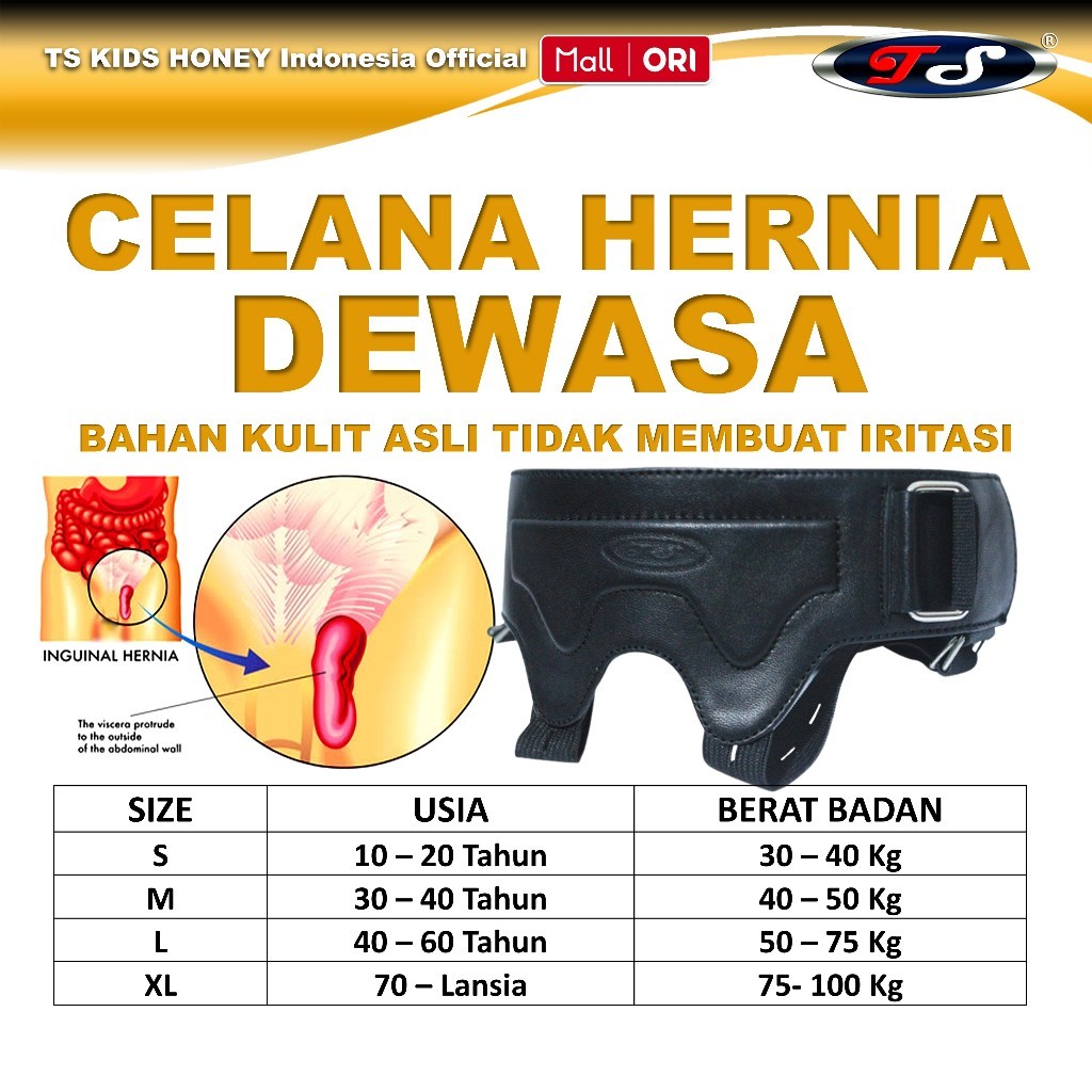Celana Hernia TS Khusus Dewasa Ingunial Obat Korset Supporter Turun Berok Pria Wanita Tanpa Operasi