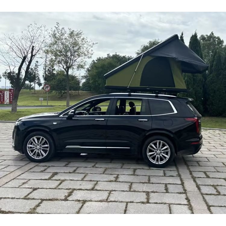 Car Roof Top Tent Aluminum Triangle Clamshell Hard Shell Roof Top Tent 4 Person Camping Car Rooftop 