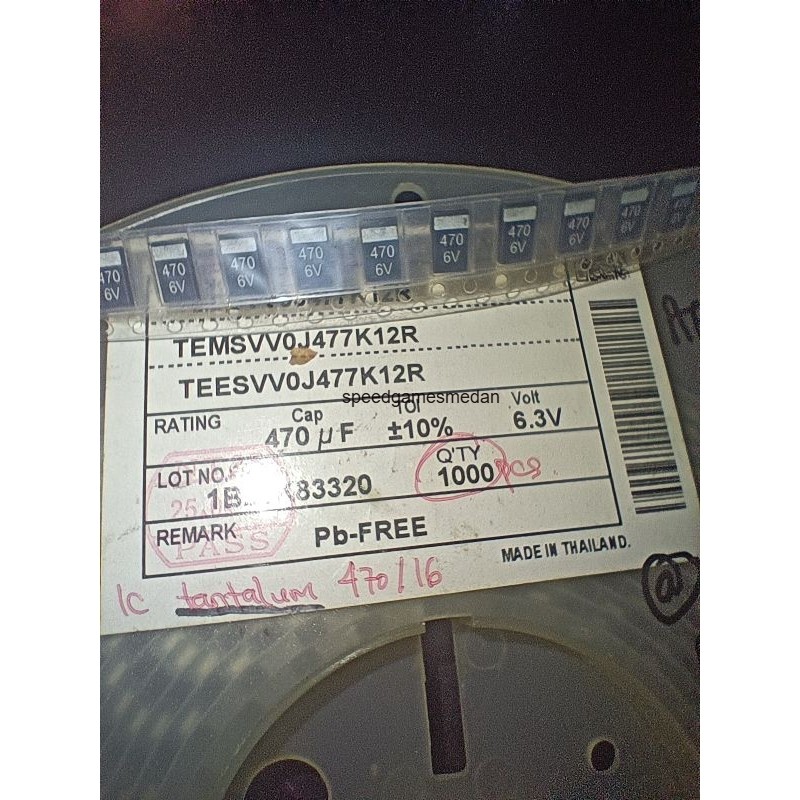 IC Tantalum PS3 470 6V capacitors kapasitor TANTALUM