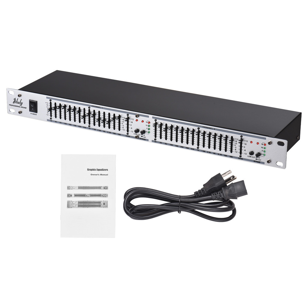 Btuty EQ-215 Dual Channel 15Band Equalizer 1U Rack Mount 2Channel Stereo Graphic Equalizer 110-240V 