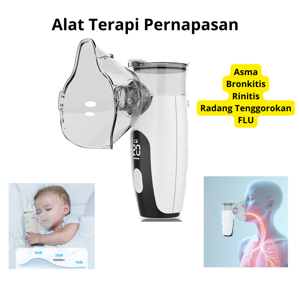 BSDMall -  Alat Terapi  Uap Pernapasan Dewasa Bayi Batuk Asma Flu Mesh Nebulizer Portable Inhaler