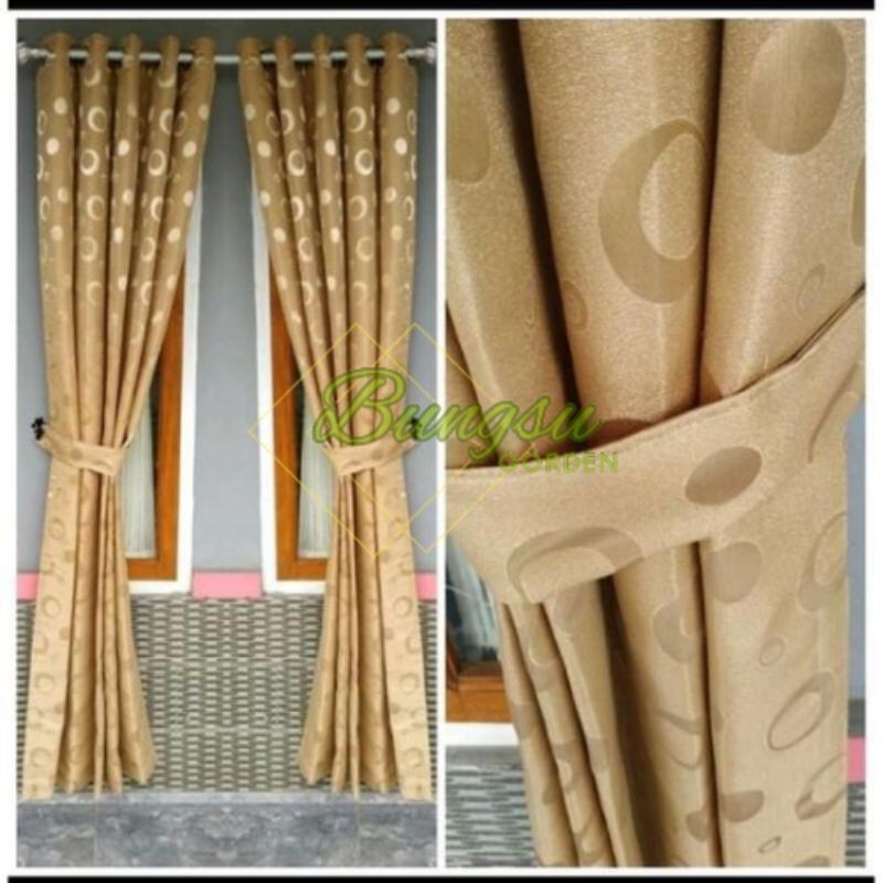 Gorden Jendela Embos Nikita Polkadot Model Smokring 5 Gelembung