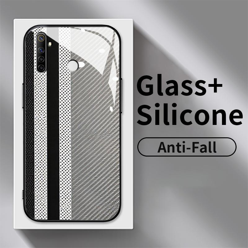 Kaca Glass Case For Realme Narzo 10 20 Pro 20A 30 5G 30A 50 4G 50A Prime 50i N53 N55 Soft Simple Pap