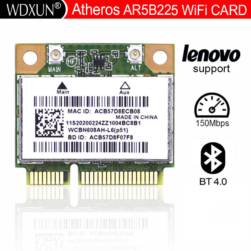 AR5B225 AR9485 Half Mini PCI-E WIFI For Bluetooth 3.0 Wireless Card For Lenovo G400 G400S G500 G405 