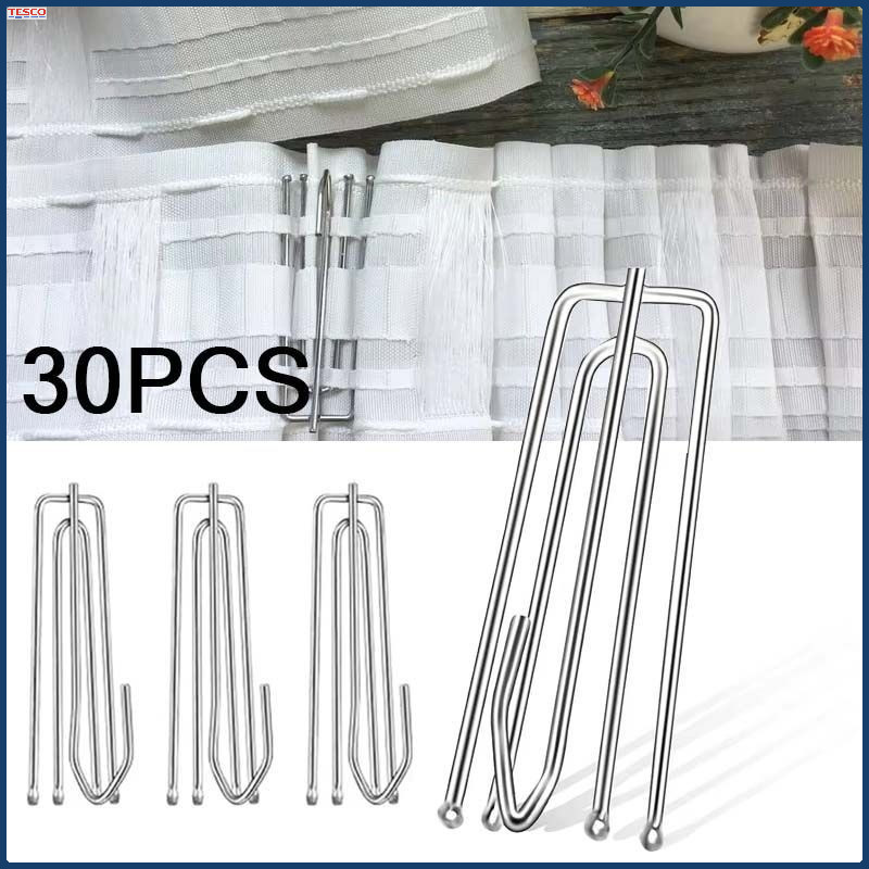 30Pc Pengait Gorden Kaitan Gorden Baja Tahan Karat Kait Gorden Cantelan Hordeng Pengait Gorden Jadul