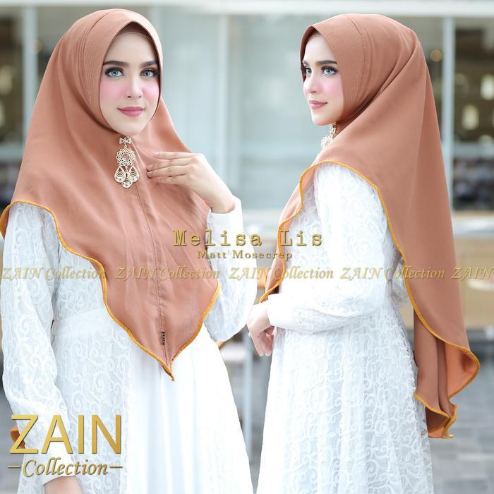 Jilbab Instan Syari Melisa Lis Bahan Moscrep Ori Zain Collection - Hijau Botol