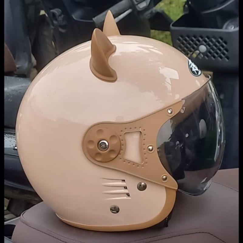 KS - Helm Retro Bogo R Six Pilot Kuping Kucing