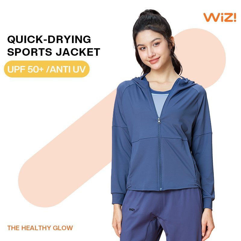 KLEPU.ID WiZi Jaket Olahraga Wanita Longgar Jaket Oversize Yoga Jaket Airy Jaket Anti UV UPF50+ (MT0