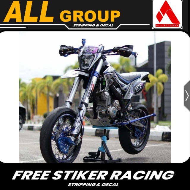 Decal dtracker 150 silver hitam BAHAN SILVER | Klx bf | yamaha wr 155r | crf 150l