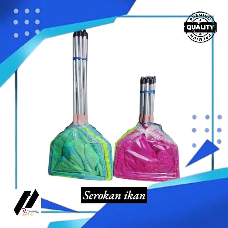 Serokan saringan ikan besar koi nila lele Gagang aluminium / serokan ikan besar / serokan ikan