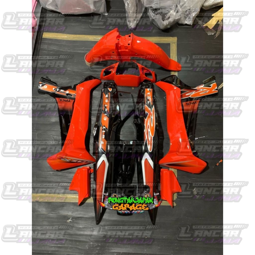 Full Set Bodi Halus Fiz r Full Clutch 2001 2002 Orens Hitam Cover Body Fiz r F1zr Fizr Oren Hitam