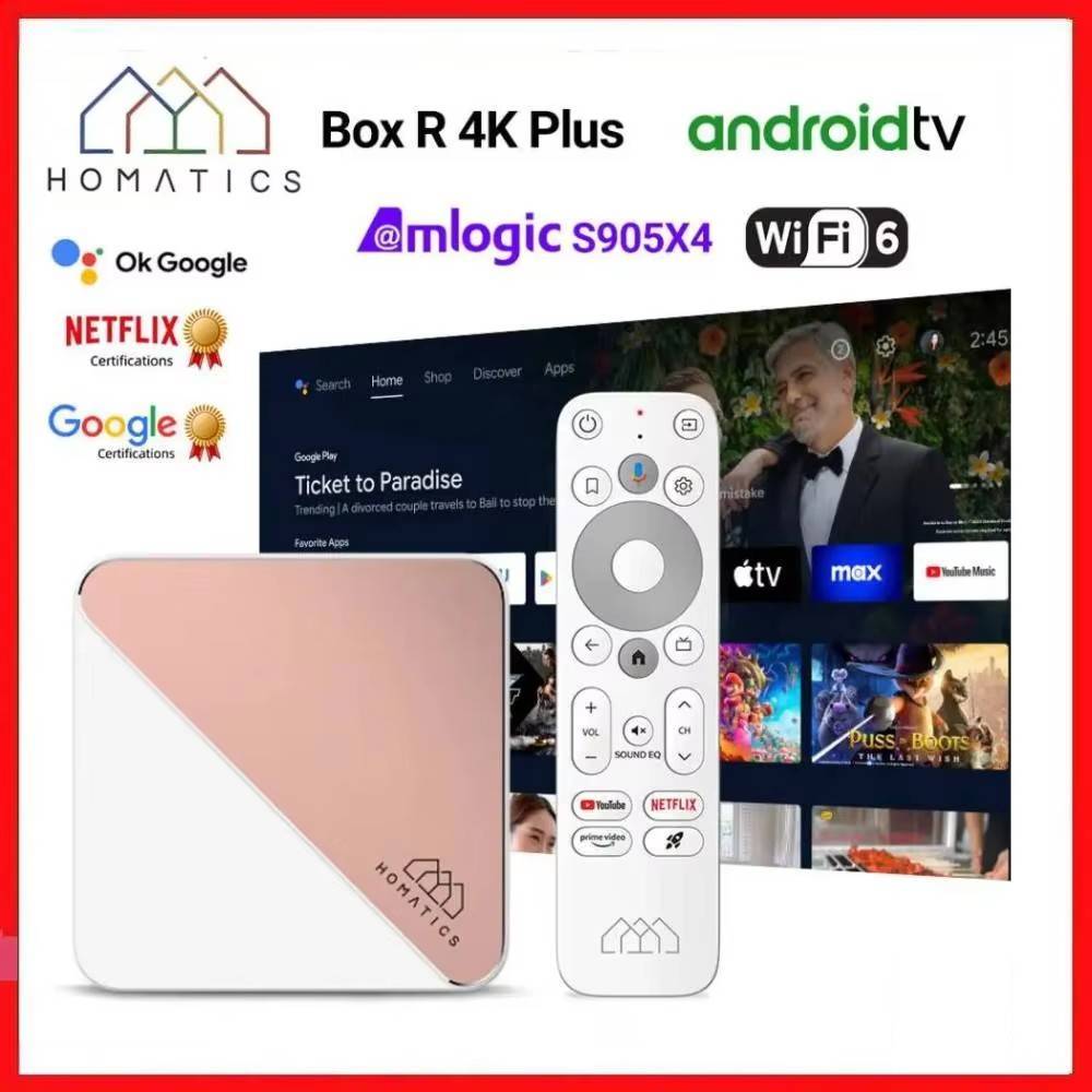 Netflix Google Certified HOMATICS Box R 4K Plus TV Box Amlogic S905X4 AndroidTV 14 ATV DTS Auo Dolby