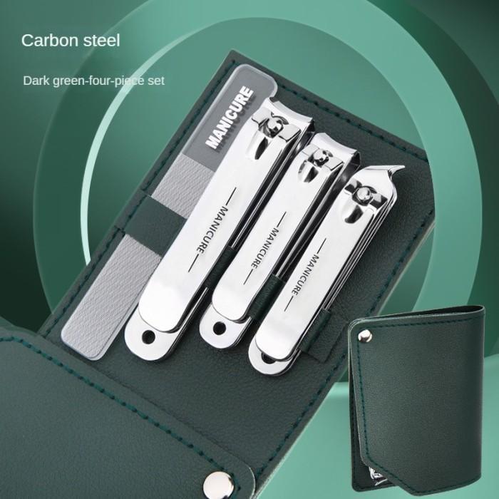 Sunny Shopp Gunting Kuku Miring Anti Splash Pemotong Kuku Kaki Tajam 4in1 - Full Silver