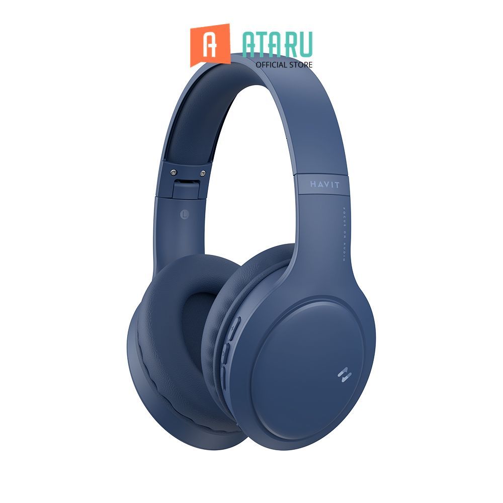 Ataru Havit Headphone Bluetooth H633BT - Biru Headphone Stereo Headset Gaming Audio Musik Handsfree