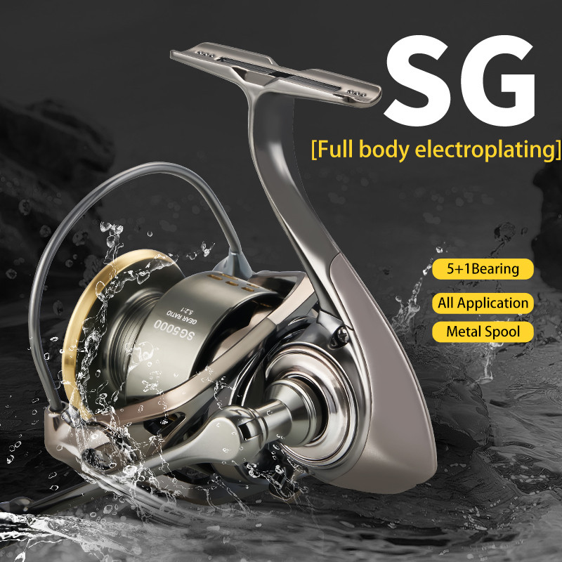 DEUKIO Fishing Reel 12KG Drag Power 5.2:1 High Speed Ultra Smooth for Saltwater Fishing Reels 2000-7