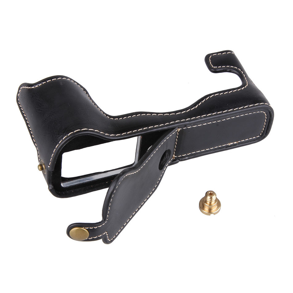 Camera Video Bag PU Case 1/4 Screw Mount Suitable for Fujifilm Fuji X-T1 XT1 Body Half Base