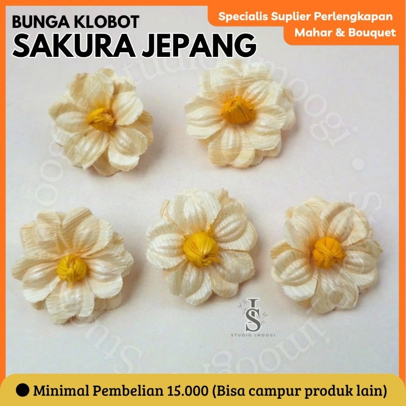 BUNGA KLOBOT SAKURA JEPANG Bunga kulit jagung bunga klobot jagung hiasan mahar bunga vintage