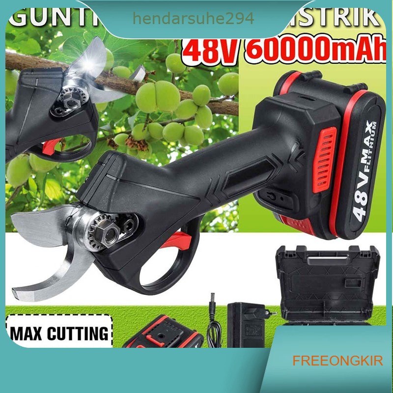 48V Gunting Dahan Listrik Gunting Taman Elektrik Garden Cordless Pruning Shear Scissors Pemangkas Da