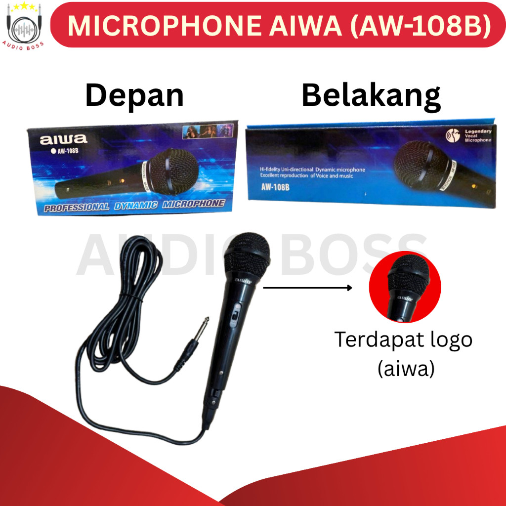 SL Audio Boss Microphone Kabel AIWA AW-108B / Microphone Genggam AIWA AW-108B / Microphone AIWA AW-1