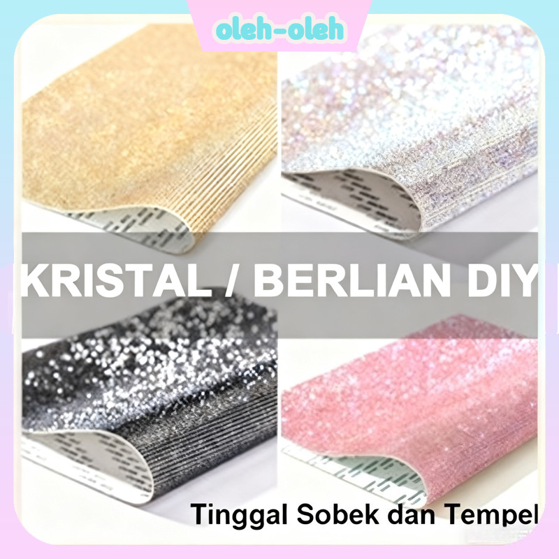 DIY Stiker Kristal Berlian Imitasi 12x20cm - Self Adhesive Glass Rhinestone Sheet with Premium Cryst