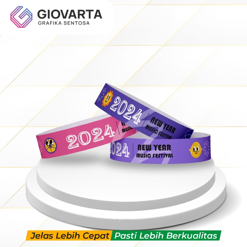 Custom Print Gelang Konser Art Paper/Wristband Konser/Event/Birthday Party/Custom Wristband
