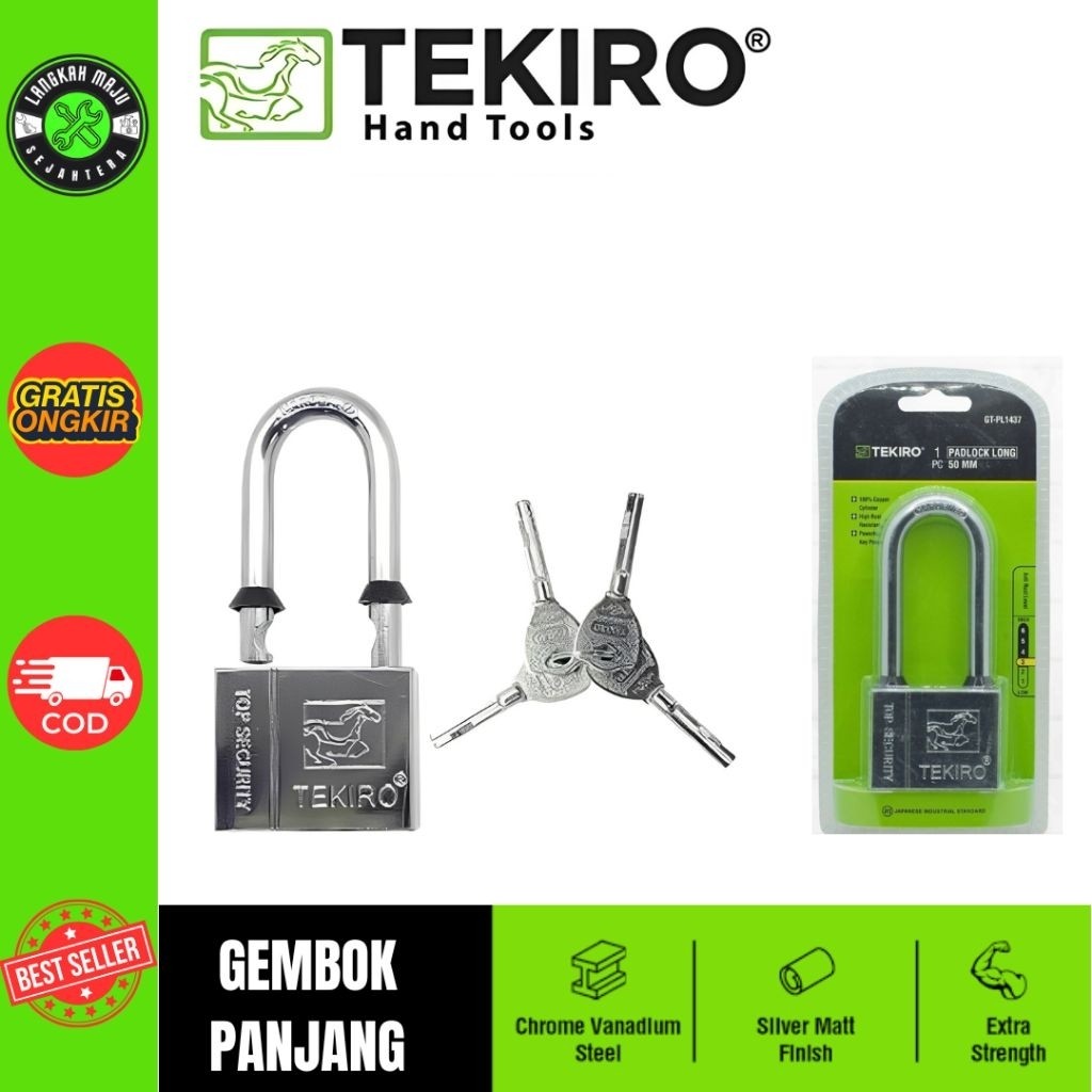 TEKIRO Gembok Panjang Kuat Anti Karat Anti Maling Gembok Original TEKIRO Padlock Long