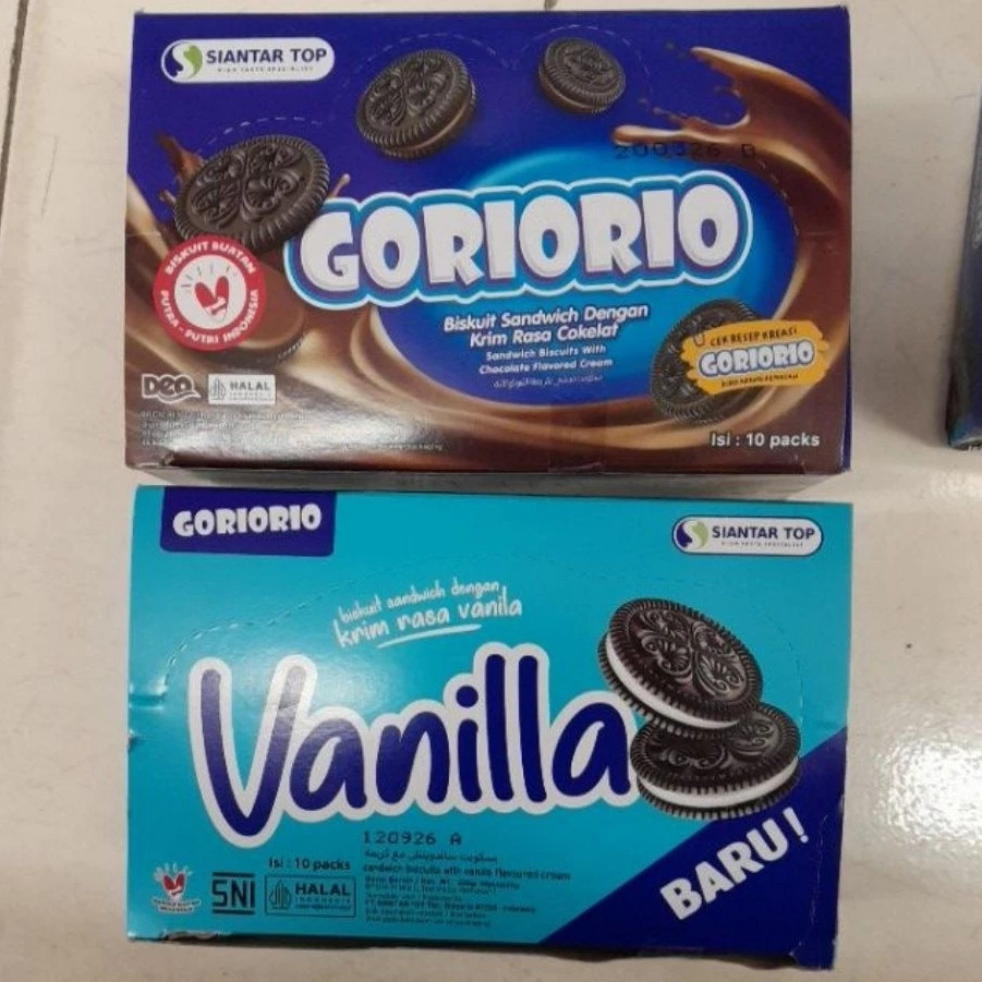 Goriorio Biscuit Sandwich Box (10 Packs) Rasa Coklat / Vanilla