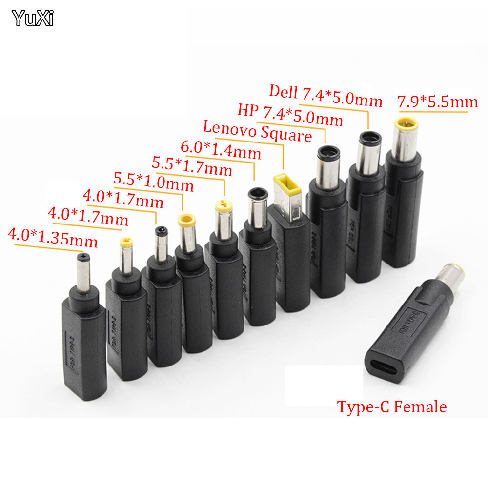 Laptop Power Adapter Connector Type-C Female to DC Male Without PD decoy Jack Converter For Hp Dell 