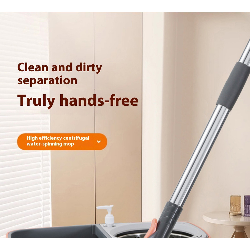 New Detachable Double Bucket Mop Spin Mop Bucket Sets 360° Spinning Floor Cleaning Mop Reusable Micr