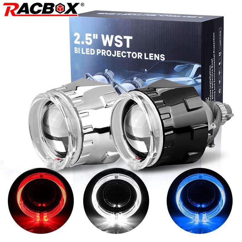Car HID Headlight Projector Lens 2.5 In High Low Beam H4 H7 Bi-Xenon Head Light use H1 Xenon Bulb Wh