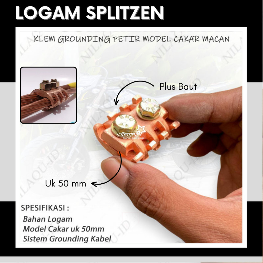 12.12 EXCLUSIVE - Klem Kabel Bc Listrik 50mm Full Tembaga Klem Grounding Sambungan Kabel Listrik