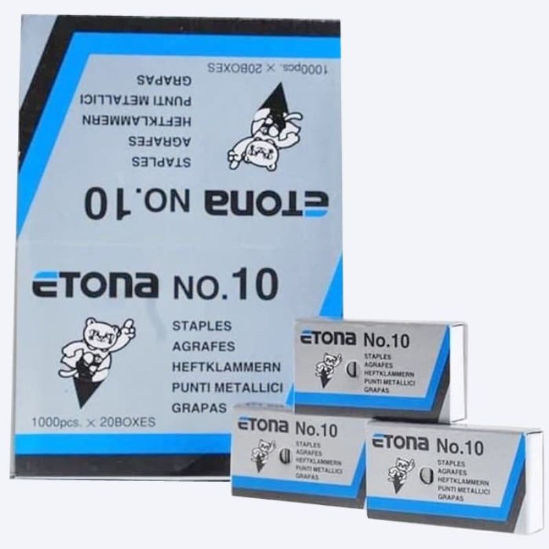 Isi Staples Etona No.10 ( 1pak/20 kotak )