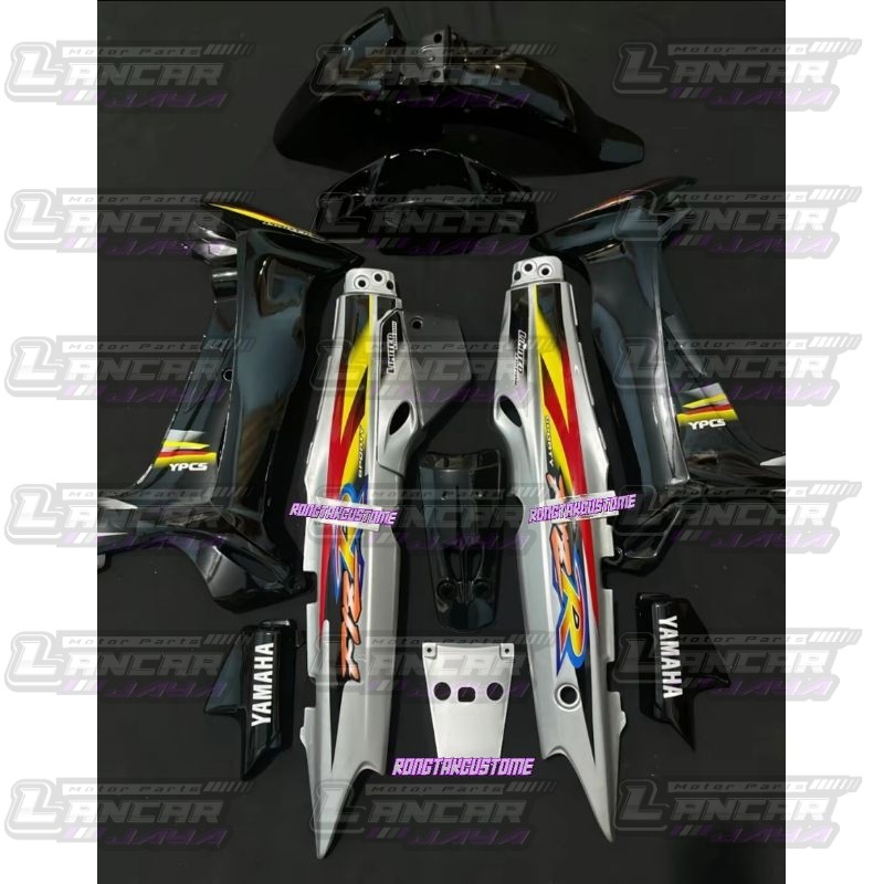 full set body halus fiz r f1zr hitam silver set stiker limited edition cover bodi fiz r f1zr hitam s