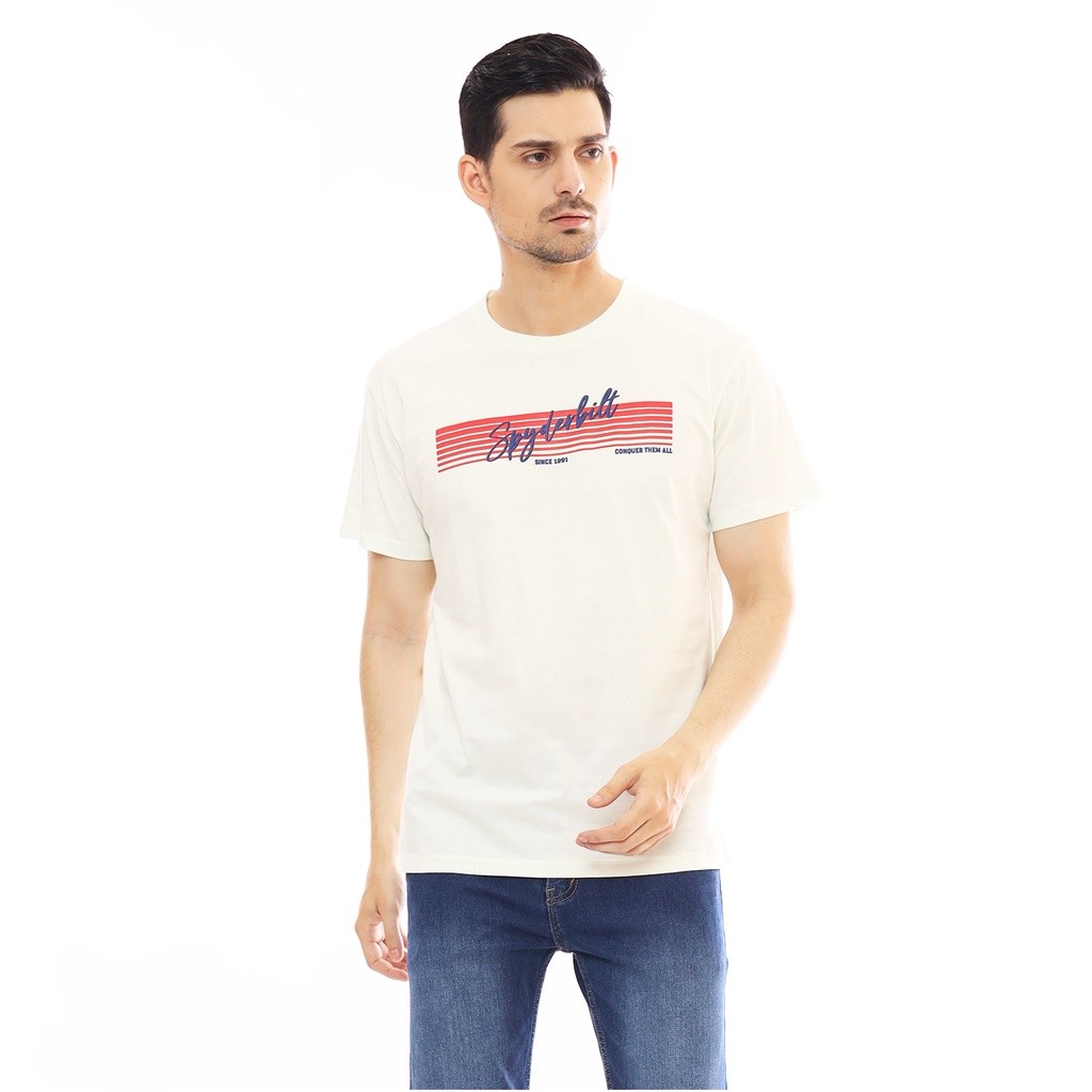 Spyderbilt Kaos Lengan Pendek Pria Putih Scripton MSTS821-WHT Planet Surf